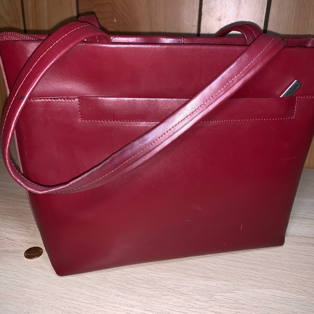 Red leather purse